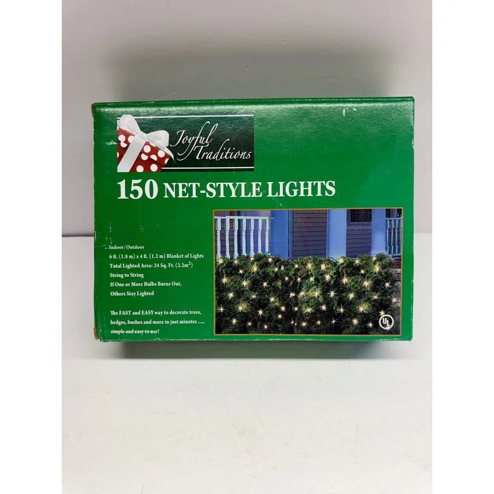 Joyful Traditions 150 Net Style Lights Indoor Outdoor 6ft x 4ft Clear White